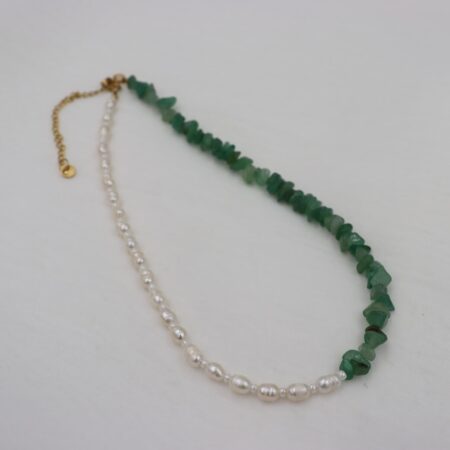 Sirena necklace - Κολιέ από πέρλες και ημιπολύτιμες πέτρες - Green