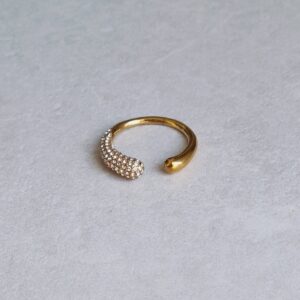 χρυσό μοντέρνο δαχτυλίδι με Ζιρκόν ανρινε