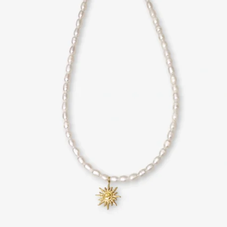 Deilino necklace - Kολιέ με πέρλες και κρεμαστό Ήλιο