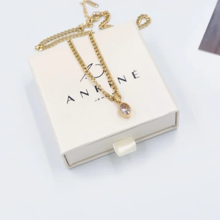 Χρυσή αλυσίδα με κρεμαστό Ζιργκόν ανρινε κοσμηματα