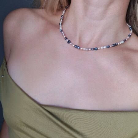 Aria necklace - Πολύχρωμο κολιέ με φυσικά μαργαριτάρια - Image 3