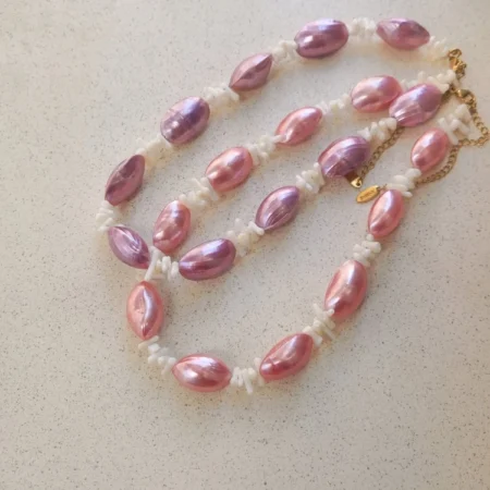 Alternative view of Nara Sunset Purple necklace - Κολιέ από φυσικά κοχύλια και κοράλλια