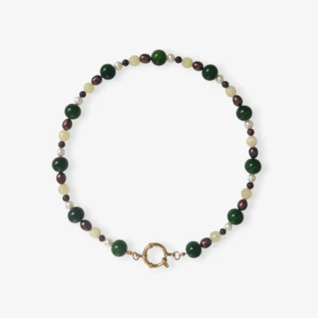 Estelle necklace Χειροποίητο κολιέ με γήινες αποχρώσεις & διαχρονική κομψότητα anrine κοσμήματα