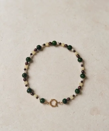 Estelle necklace Χειροποίητο κολιέ με γήινες αποχρώσεις & διαχρονική κομψότητα anrine κοσμήματα