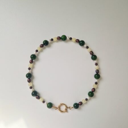 Estelle necklace Χειροποίητο κολιέ με γήινες αποχρώσεις & διαχρονική κομψότητα anrine κοσμήματα
