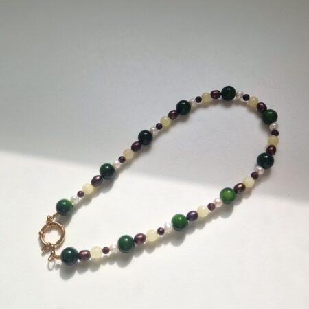 Estelle necklace Χειροποίητο κολιέ με γήινες αποχρώσεις & διαχρονική κομψότητα anrine κοσμήματα