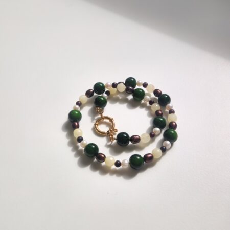 Estelle necklace Χειροποίητο κολιέ με γήινες αποχρώσεις & διαχρονική κομψότητα anrine κοσμήματα