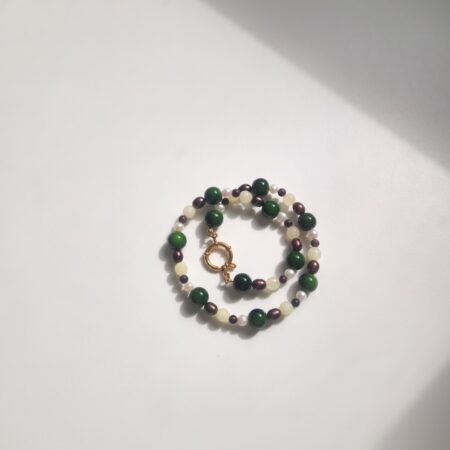 Estelle necklace Χειροποίητο κολιέ με γήινες αποχρώσεις & διαχρονική κομψότητα anrine κοσμήματα