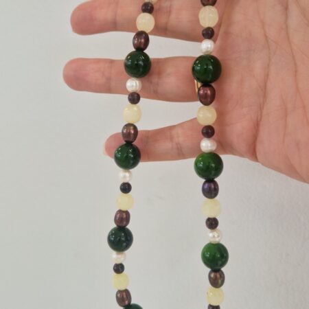 Estelle necklace Χειροποίητο κολιέ με γήινες αποχρώσεις & διαχρονική κομψότητα anrine κοσμήματα